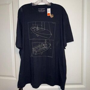 Banana Republic Tshirt Graphic Boat Blueprint XL